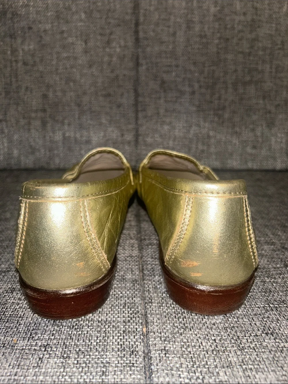 SAS WINK - Leather Metallic Gold Loafers